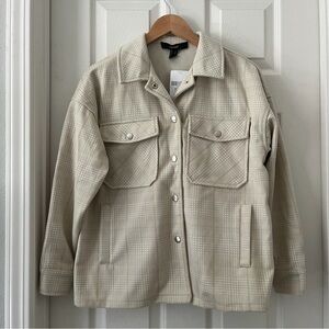 Forever 21 Beige Plaid Utility Jacket